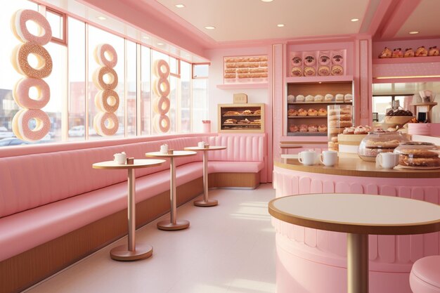 Interior toko bergaya modern pastel